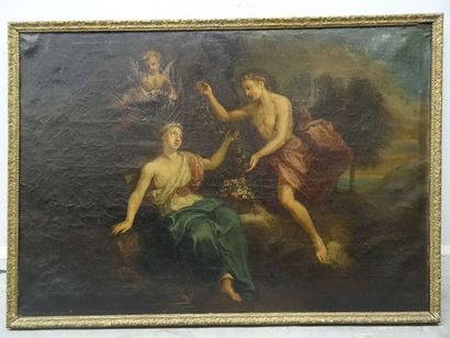 Ecole française vers 1700, Flore, Huile sur...