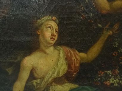 Ecole française vers 1700, Flore, Huile sur...