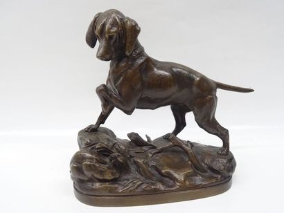 LECOURTIER Prosper (1851 - 1924) Braque à...