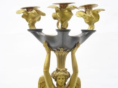 Paire de renommées en bronze, à 2 patines,...