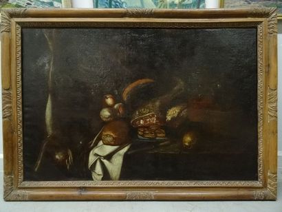 Ecole du XVIIe siècle, nature morte, grande...