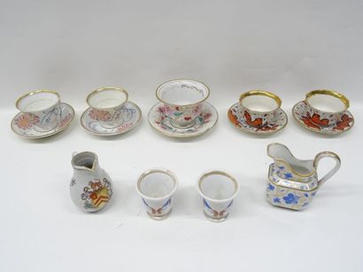 2 tasses en porcelaine XIXe siècle, un déjeuner...