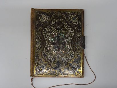 Porte documents en placage d'acajou et en...