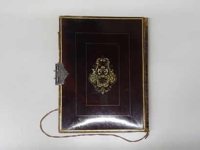 Porte documents en placage d'acajou et en...