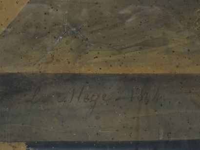 MEGE 1844 Vase fleuri, aquarelle sbg, 67...