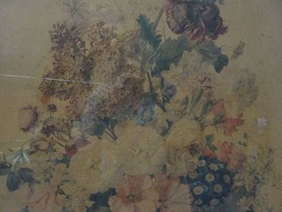 MEGE 1844 Vase fleuri, aquarelle sbg, 67...