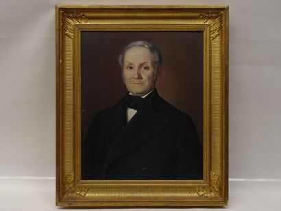 Ecole du XIXe siècle, portrait d'homme au...