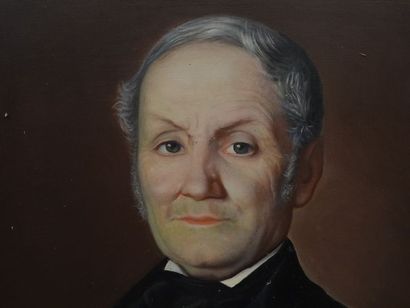 Ecole du XIXe siècle, portrait d'homme au...