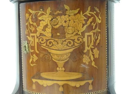 Table tambour en bois de placage et marqueterie...