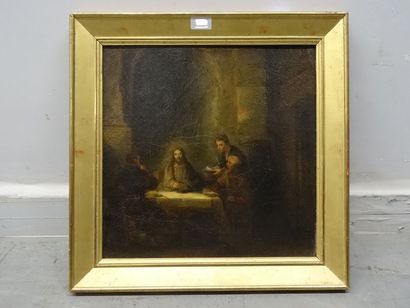 Ecole du XIXe siècle, Le Christ et les pélerins...