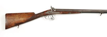 Beau fusil de chasse à percussion, double...