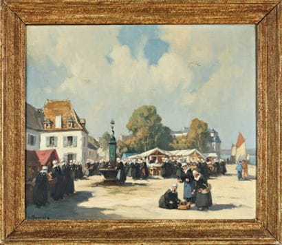 Henri BARNOIN (1882-1940)
Scène de marché...