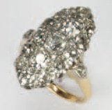 BAGUE en or gris et or jaune sertie de d...