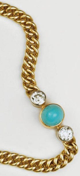 BRACELET articulé en or jaune, les maillons...