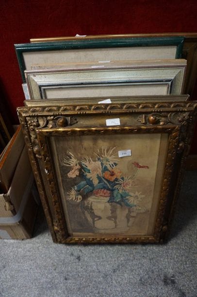 Meeting of paintings and framed pieces including:...