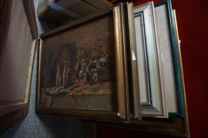 Meeting of paintings and framed pieces including:...