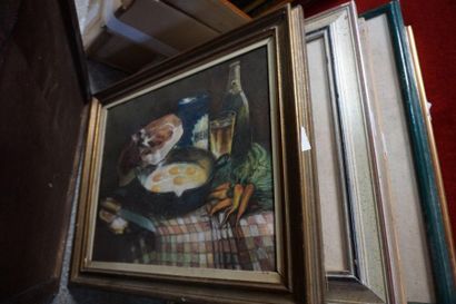 Meeting of paintings and framed pieces including:...