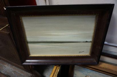 Meeting of paintings and framed pieces: seascapes,...