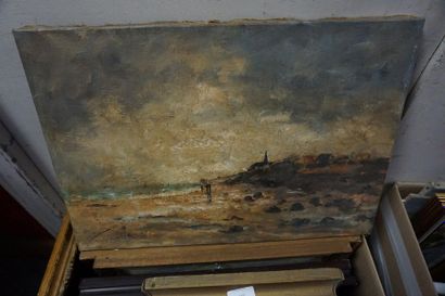 Meeting of paintings and framed pieces: seascapes,...