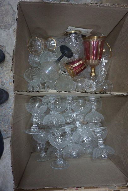 Meeting of glass and crystal bottles and...