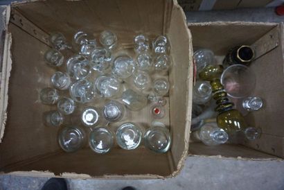 Meeting of glass and crystal bottles and...