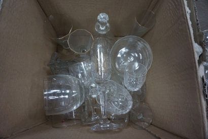 Glass meeting including: flutes, wine glasses,...