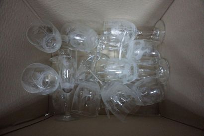 Important set of glasses including water...