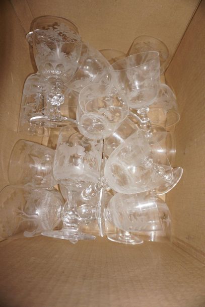 Important set of glasses including water...