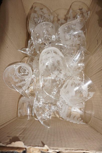 Important set of glasses including water...