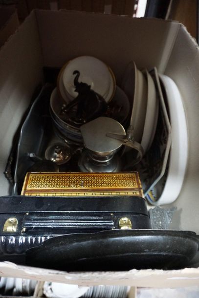 Cut crystal glass service, tray and various...