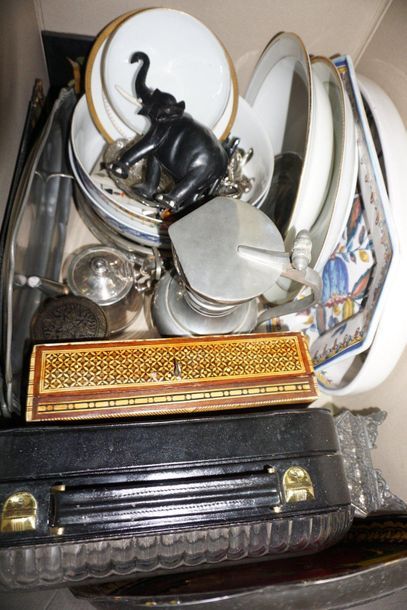 Cut crystal glass service, tray and various...