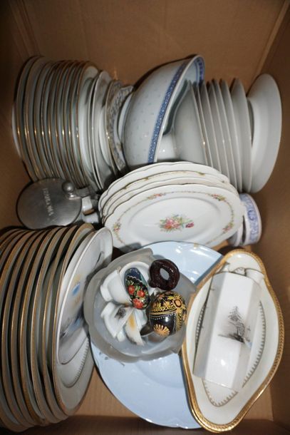 Cut crystal glass service, tray and various...