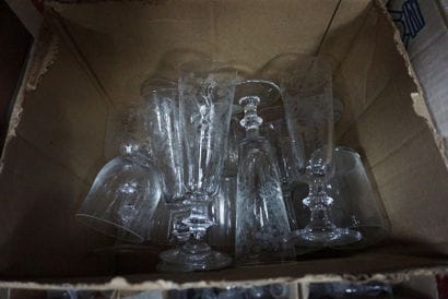 Set of glasses, wine glasses, champagne glasses,...