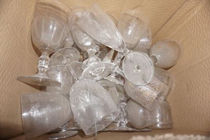 Set of glasses, wine glasses, champagne glasses,...