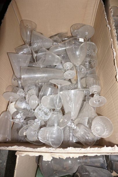 Important set of table glasses, wine glasses,...