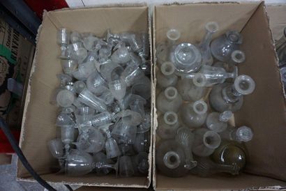 Glass and crystal set including wine glasses,...