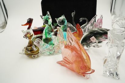 Murano. XXème siècle: 10 figurines animalières...