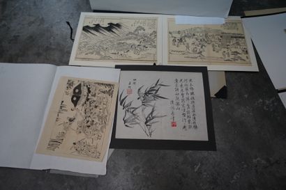 Lot d'estampes japonaises comprenant une...