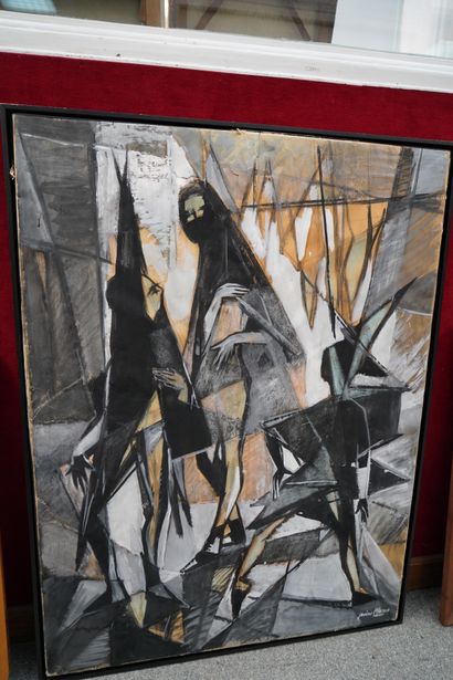 Janine MARCA (1921-2013), Trois femmes, huile...