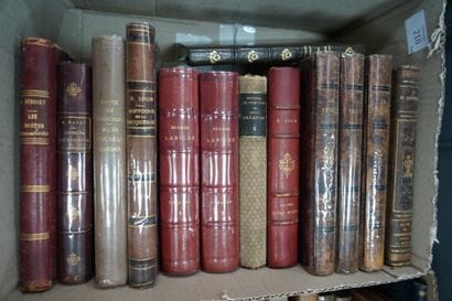 Livres reliés XIXe siècle dont Maurice Brillant,...