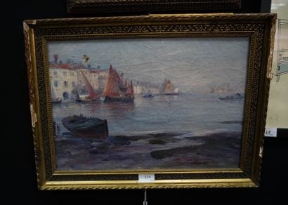 Gaston ROULLET (1847-1925)-Voilier dans la...