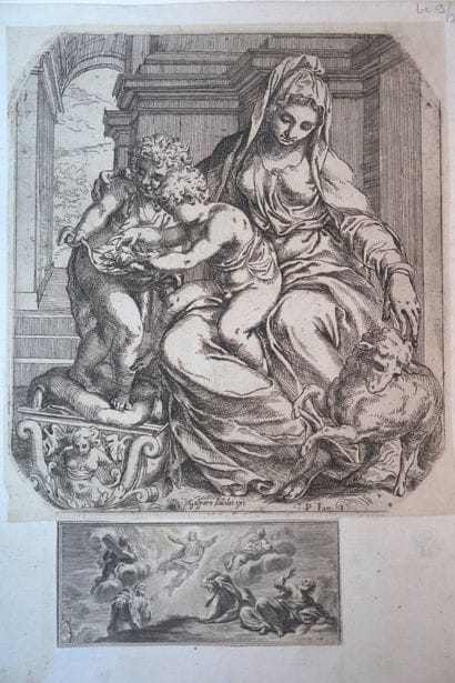 ECOLE ITALIENNE

La Vierge à l'enfant et...
