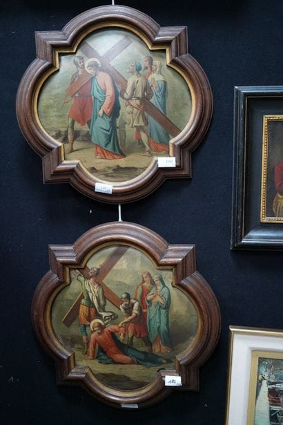ECOLE DU XIXe siècle, la descente et le portement...