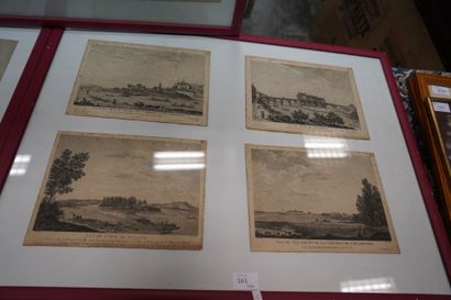 Quatre gravures en noir dans un même cadre...