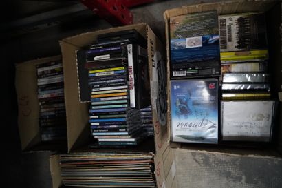 Ensemble de vinyls, trois cartons et DVD/CD,...