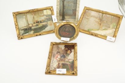 Ecole moderne, Trois petites huiles sur carton...