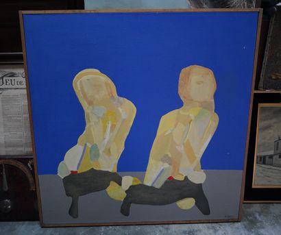Ecole moderne, composition aux deux personnages,...