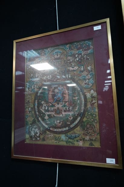 Tangka, peinture sur tissu polychrome sur...