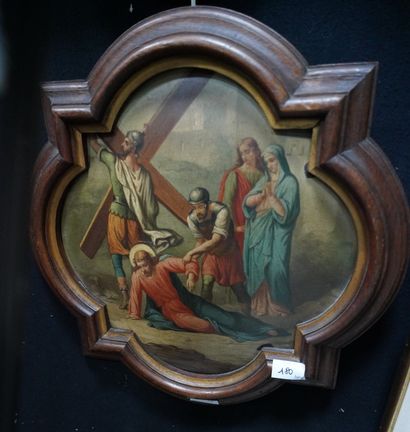 ECOLE DU XIXe siècle, la descente et le portement...