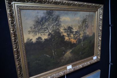 Emile GODCHAUX (1860-1938), paysage de forêt...